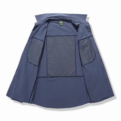 Spring Men Long Sleeve Shirts Mens Tactical Work Outdoor Cargo Shirts Men Summer Casual Breathable Quick Dry Safari Hiking Shirt