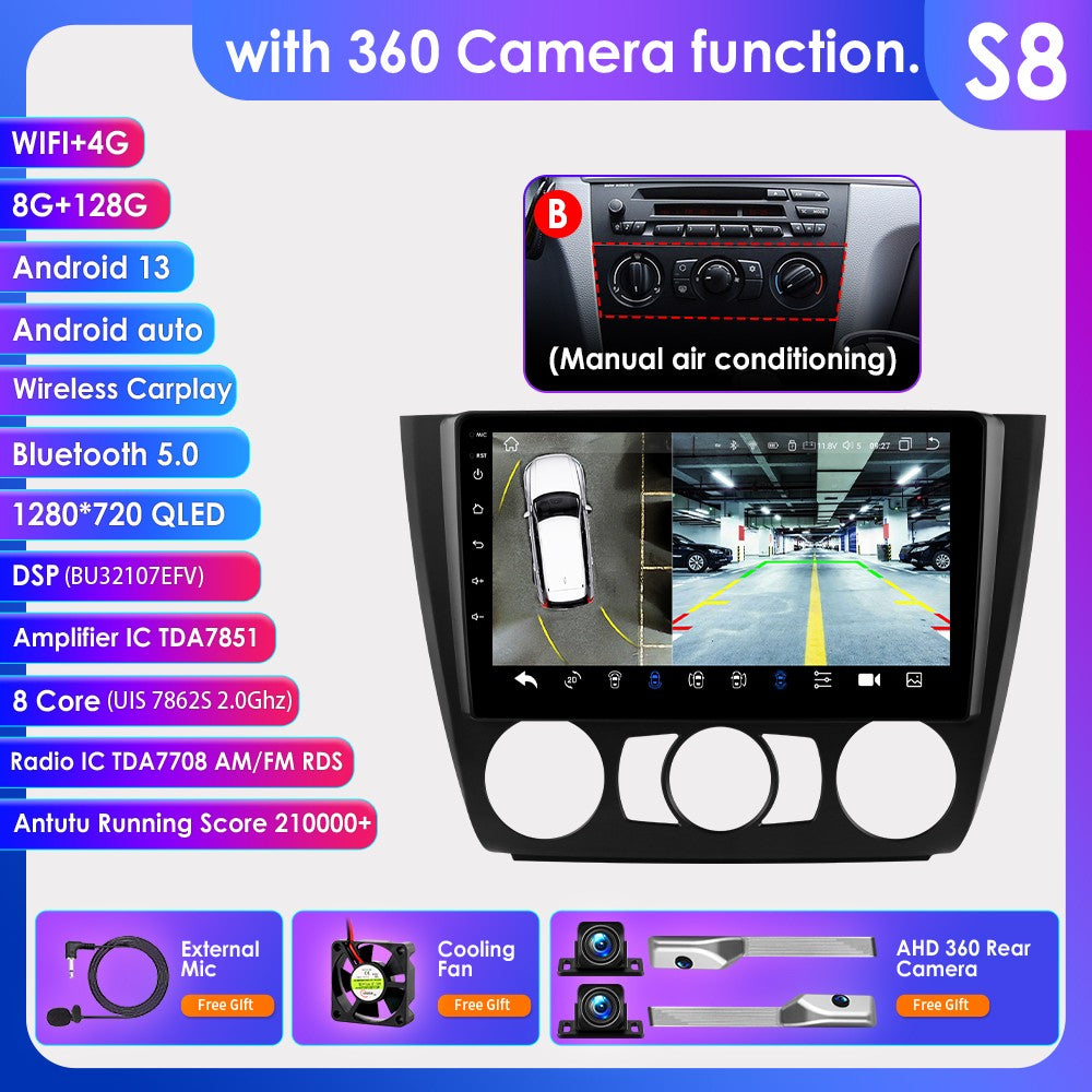 Carplay 4G Android 13 Car Radio for BMW 1 Series E81 E82 E87 E88 AT MT Auto Manual Multimedia Player Nav GPS 2Din Stereo DSP RDS