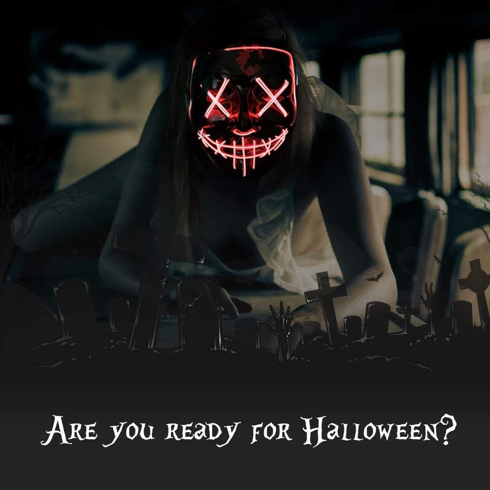 Wireless Bar Music Festival Neon Purification Mask Carnival Party Mask Glow in the dark Cosplay costume supply