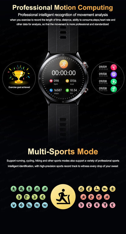 2026 New Health track NFC Air Pump+Air Bag Smartwatch Men Accurate Blood Pressure watches Uric Acid ECG Call Smart Bracelet lady