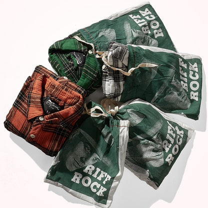 8112# Autumn New Japanese Retro Cargo Sueded Plaid Shirt Men's Fashion 100% Cotton Washed Old Pocket Long Sleeve Casual Blouses