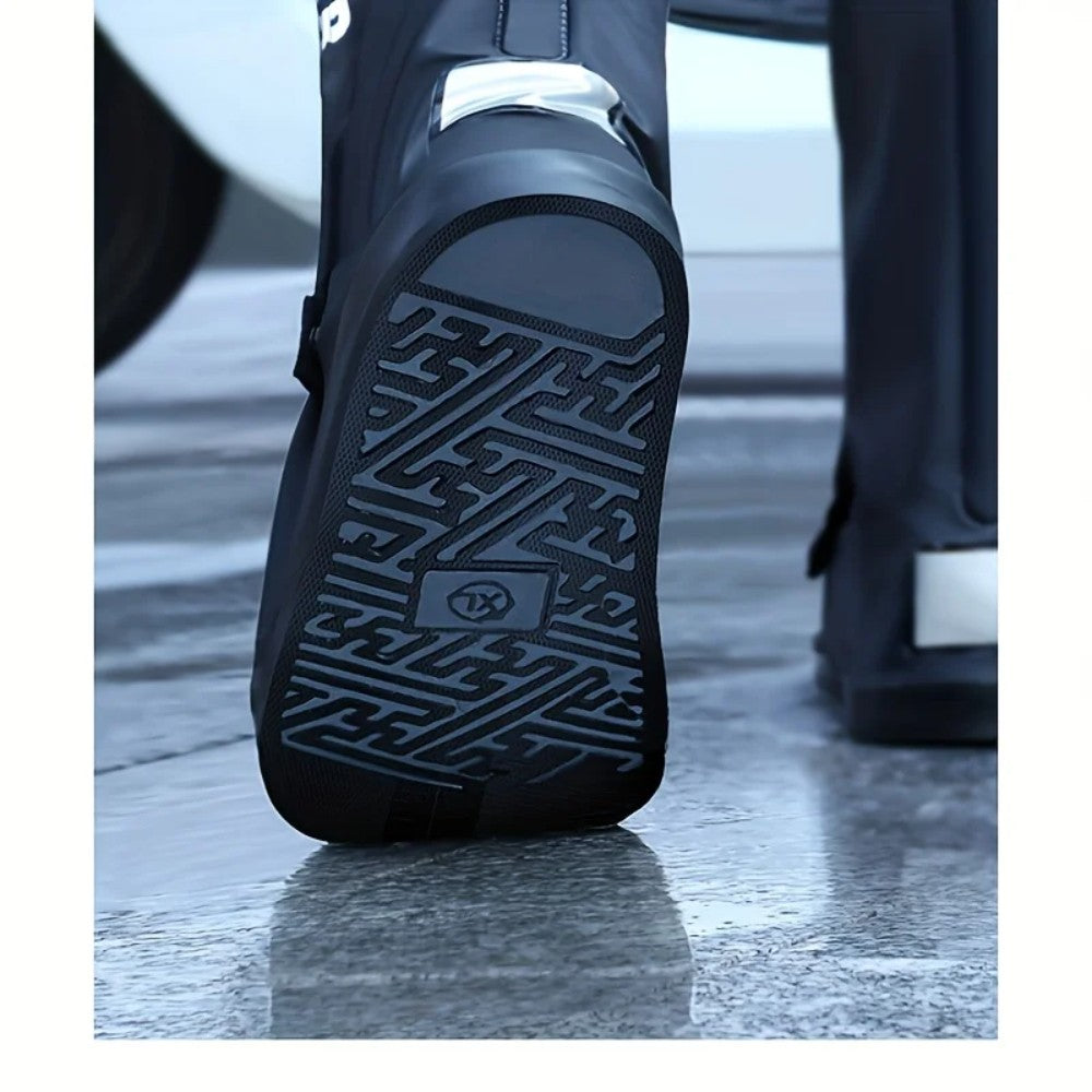 Botas de Chuva de Cano Alto para Motocicleta Impermeáveis Reflexivas Antiderrapantes Calçado para Moto Ciclismo Bicicleta Acessórios de Proteção Reutilizáveis