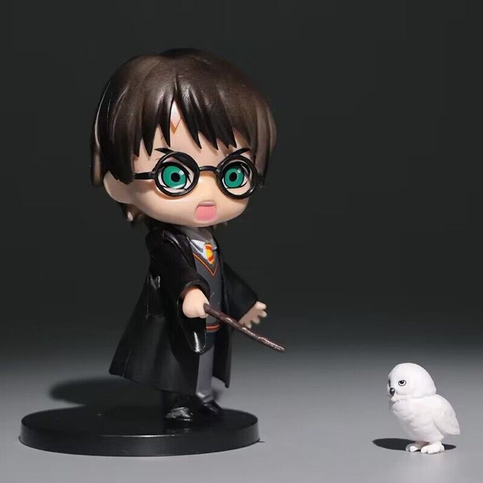 Hot 3-10 unidades/conjunto Harri Q Style Potter Posket Hermione Ron Hedwig Boneco de Vinil Brinquedo Decoração de Bolo Carro Modelo PVC Boneca Presente Brinquedos