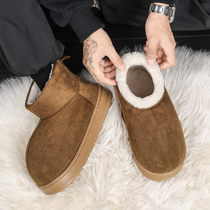 New Men's Fashionable Ankle Boots Autumn Winter Male Short Outdoor Footwear Versatile Walking Boots Men Winter Plush Snow Boots