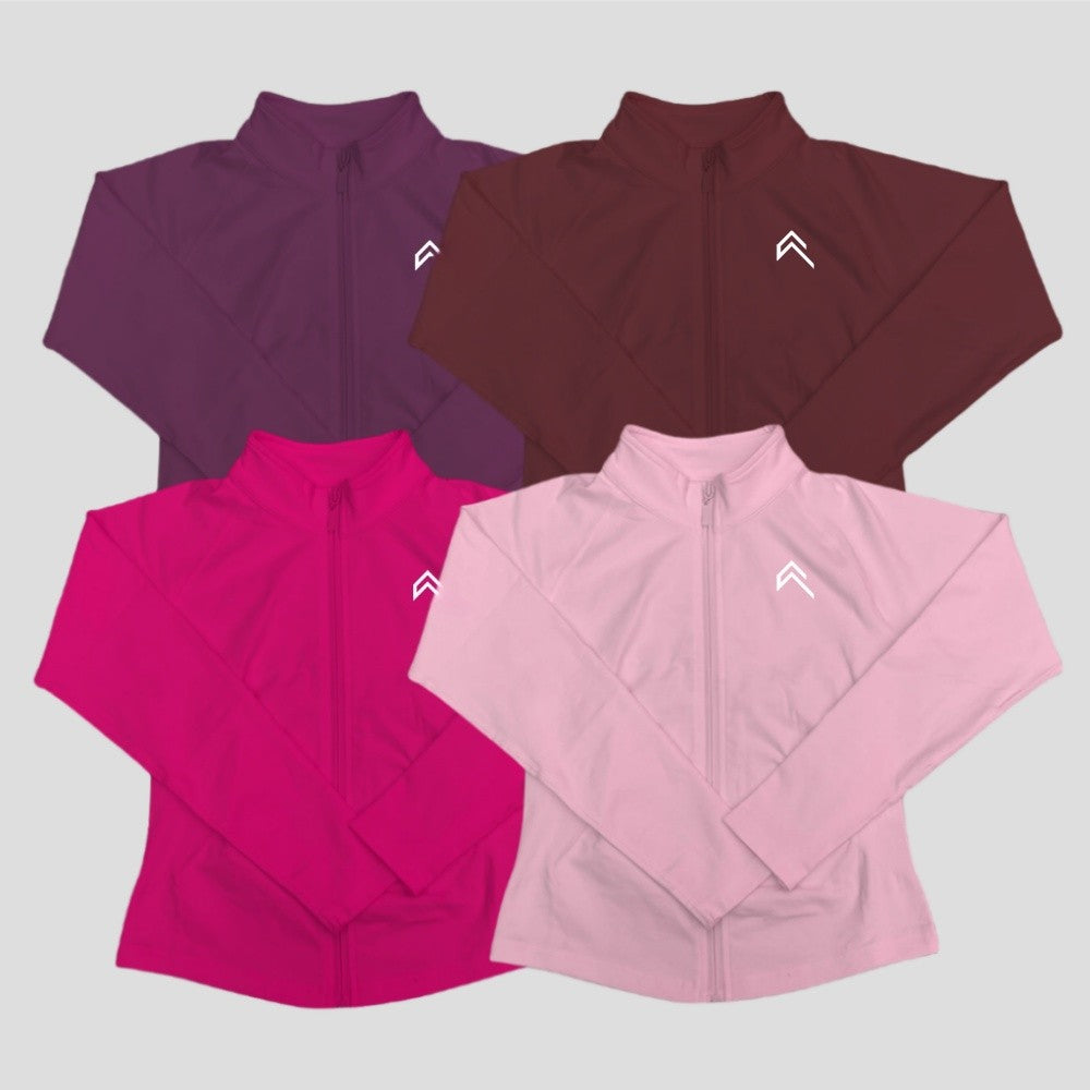 Oner Active Women's Comprehensive Training Jacket Yoga Jacket Gym Jacket Long Sleeve Zipper Tight Plastic Waistband Daily Jacket