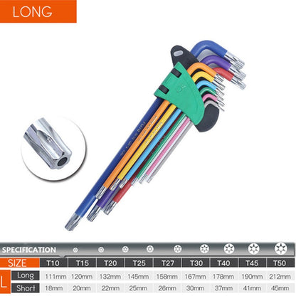 Conjunto de Chaves Soquete Allen 1.5-10mm Chave Torx Estrela Dupla-Ponta L Colorida Chave Allen Hexagonal com Ponta Esférica Ferramentas Manuais de Reparo Chave Universal