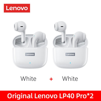 Fone de Ouvido TWS Original Lenovo LP40 Pro 100% Sem Fio Bluetooth 5.1 Esportivo com Redução de Ruído Controle de Toque 250mAh Novo 2022