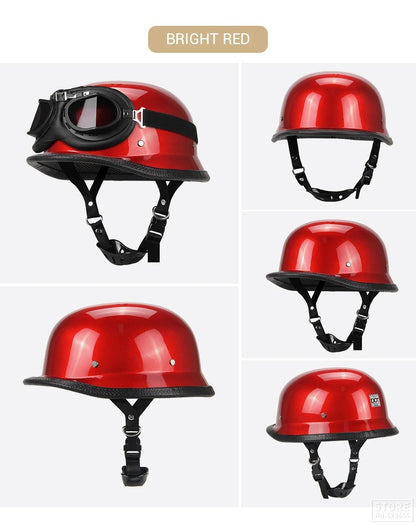 Capacete De Moto Retro Alemão Vintage Moto Capacete DOT Certificação Meio Capacete Homens Mulheres