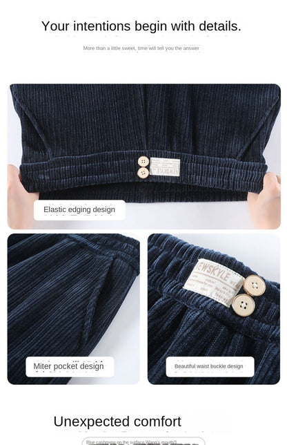 Pants Women Thickened Lamb Fleece Wide Leg Pants Plus Velvet Women's Autumn Winter Fashion Loose Pants Cashmere Casual Pants