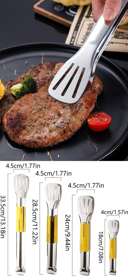 Stainless Steel Food Tongs Barbecue Tongs Desserts Steak Food Serving Clip Tweezers Long BBQ Cooking Tongs Kitchen Utensils