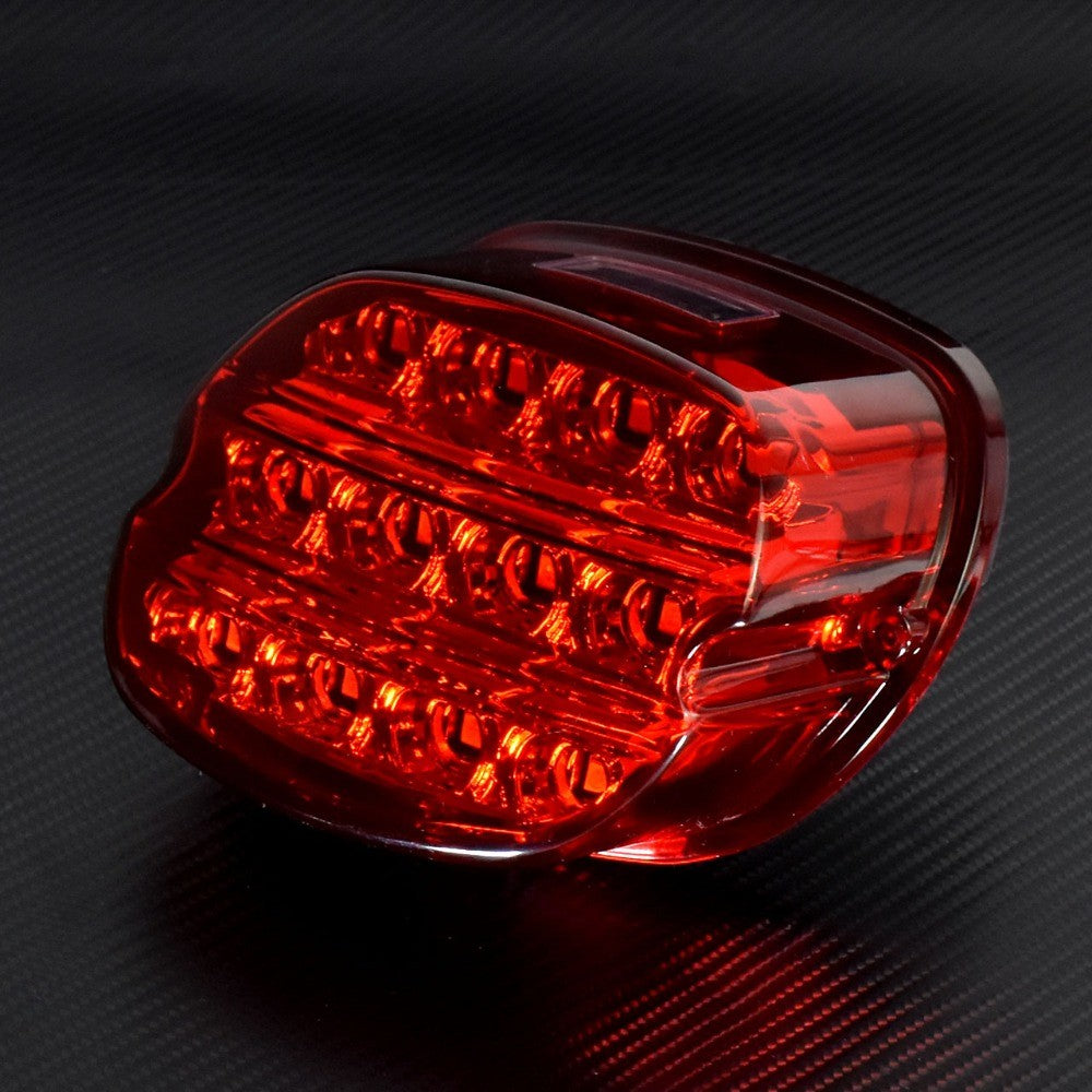 Luz traseira de LED 12V para motocicleta, lente fumê/vermelha, luz de freio, placa de licença, lâmpada traseira para Harley Dyna Touring Sportster Wide Glide