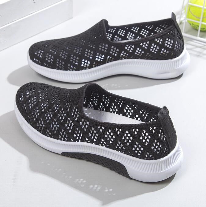 New Summer Fashion Women Shoes Mesh Sports Shoes Breathable Flats Soft Sole Casual Sneakers