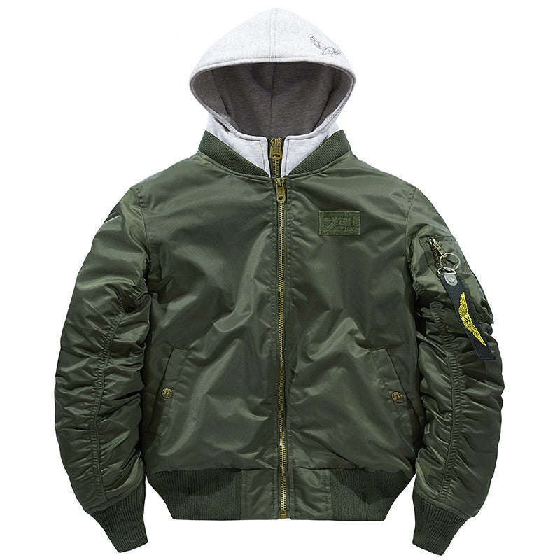 Winter Thick Hooded Bomber Jacket Men Military Windbreaker Multi-pocket Air Force Coats Male Autumn Streetwear Baseball Jackets