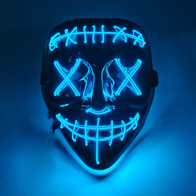 1 pcs Attractive Neon EL Wire Mask  More Colors For Choice Luminous LED Purge Mask Adult Cosplay Prop For Night Glow In The Dark
