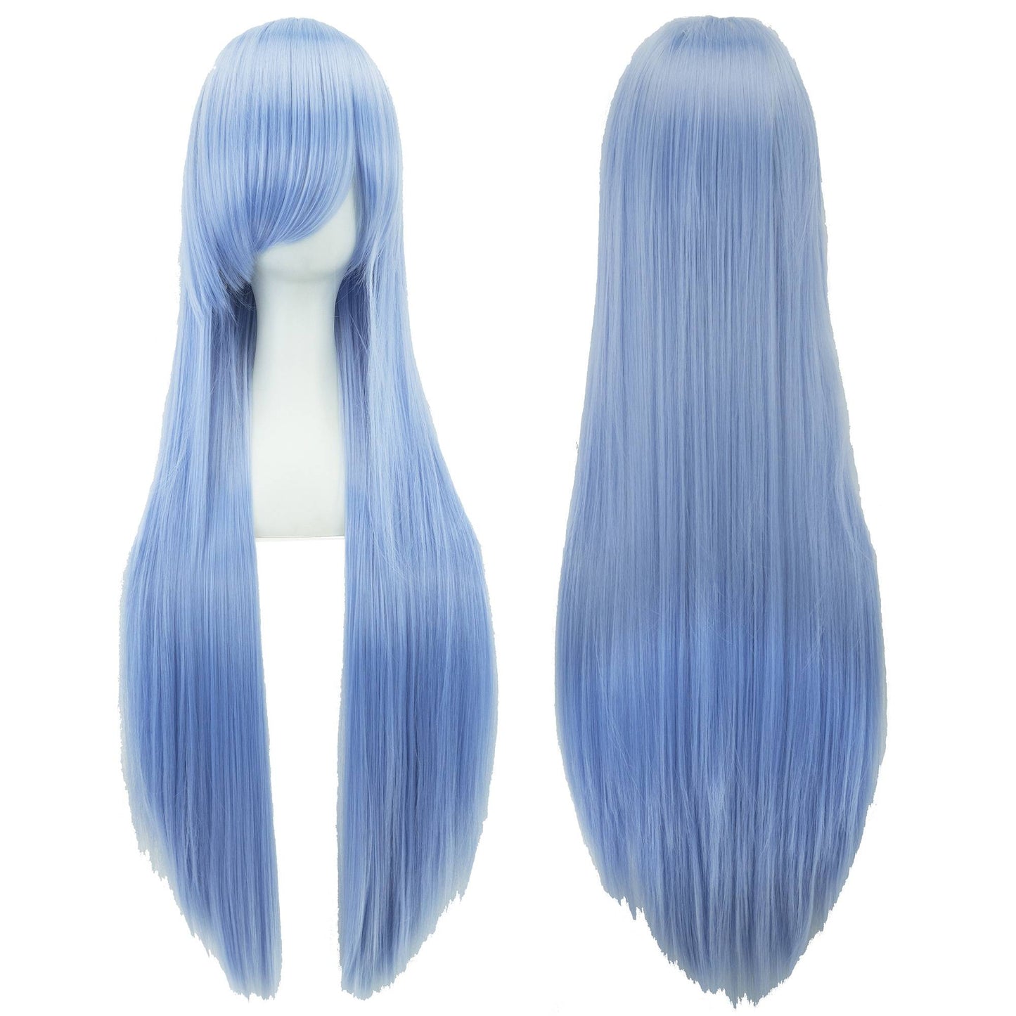 Soowee 80cm Cabelo Sintético Comprido Branco Roxo Perucas Cosplay Festa Preto Cabelo Liso Peruca Postiça para Mulheres
