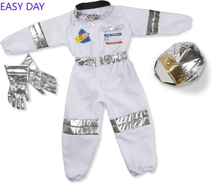 Halloween Astronaut Cosplay Costume Kids Boy Girl Jumpsuit Cartoon Space Party Spaceman Outfit White Spacesuit Bodysuit Clothing