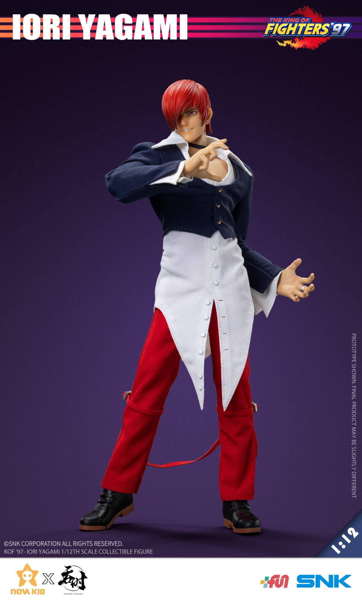 Em Estoque Tunshi Studio SNK 1/12 TS-XXZ-008 King Of Fighters 97 Iori Yagami Conjunto Completo Boneco Colecionável Escala Presente de Natal