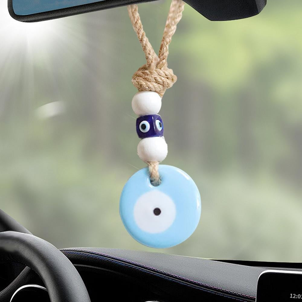 Ornamento Olho Grego Ornamento Olho Grego para Retrovisor de Carro Pingente Olho Grego Azul Turco Amuleto Olho Grego Decoração de Carro Sortuda