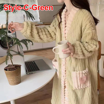 Winter Women's New Pajamas Homewear Suit Women's Fall and Winter Warm Clothes Coral Velvet Leisure Pajamas Padded Homewear