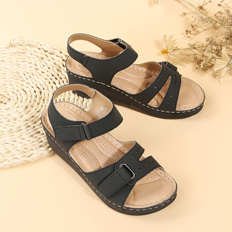 New Summer Trend Women Sandals Soft Bottom Wedge Heels Sandals Women Platform Sandalias Mujer Elegant Wedges Shoes for Women
