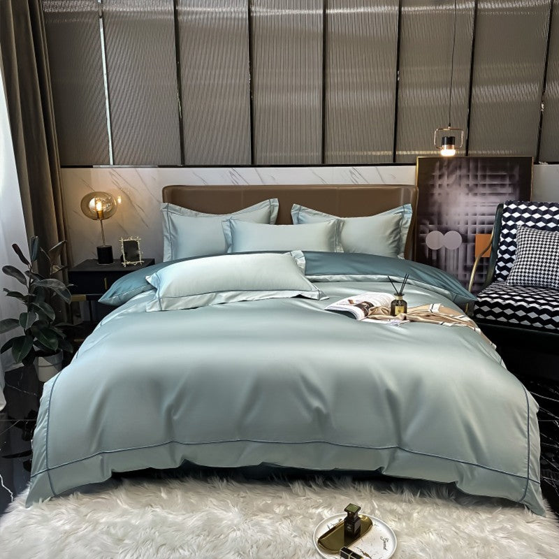 Lençol de Cima Bordado 100% Algodão Egípcio Sedoso Conjunto de Cama Lençol de Cima Queen King Size