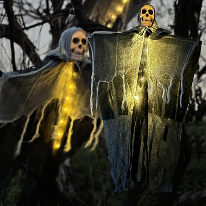 Luminous Skull Halloween Party Hanging Skull Skeleton Ghost Ornament Props Haunted House Decorations Halloween Decorations