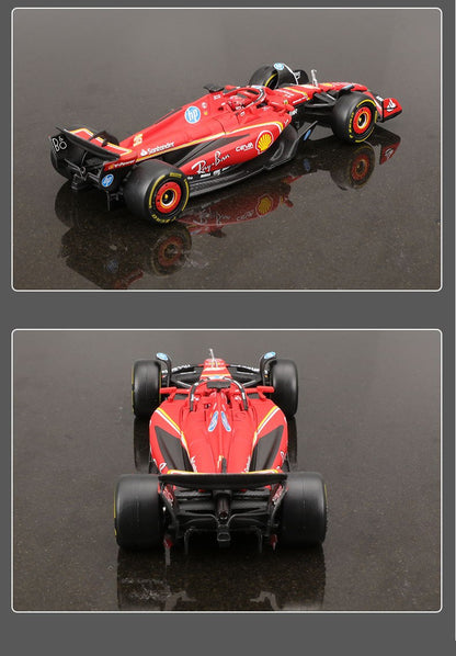 Bburago 1:43 Ferrari SF24 F1 Modelo de Carro 2024 Temporada 16# Leclerc 55# Sainz Veículo de Luxo em Liga de Metal Fundido Fórmula de Corrida Brinquedo Presente