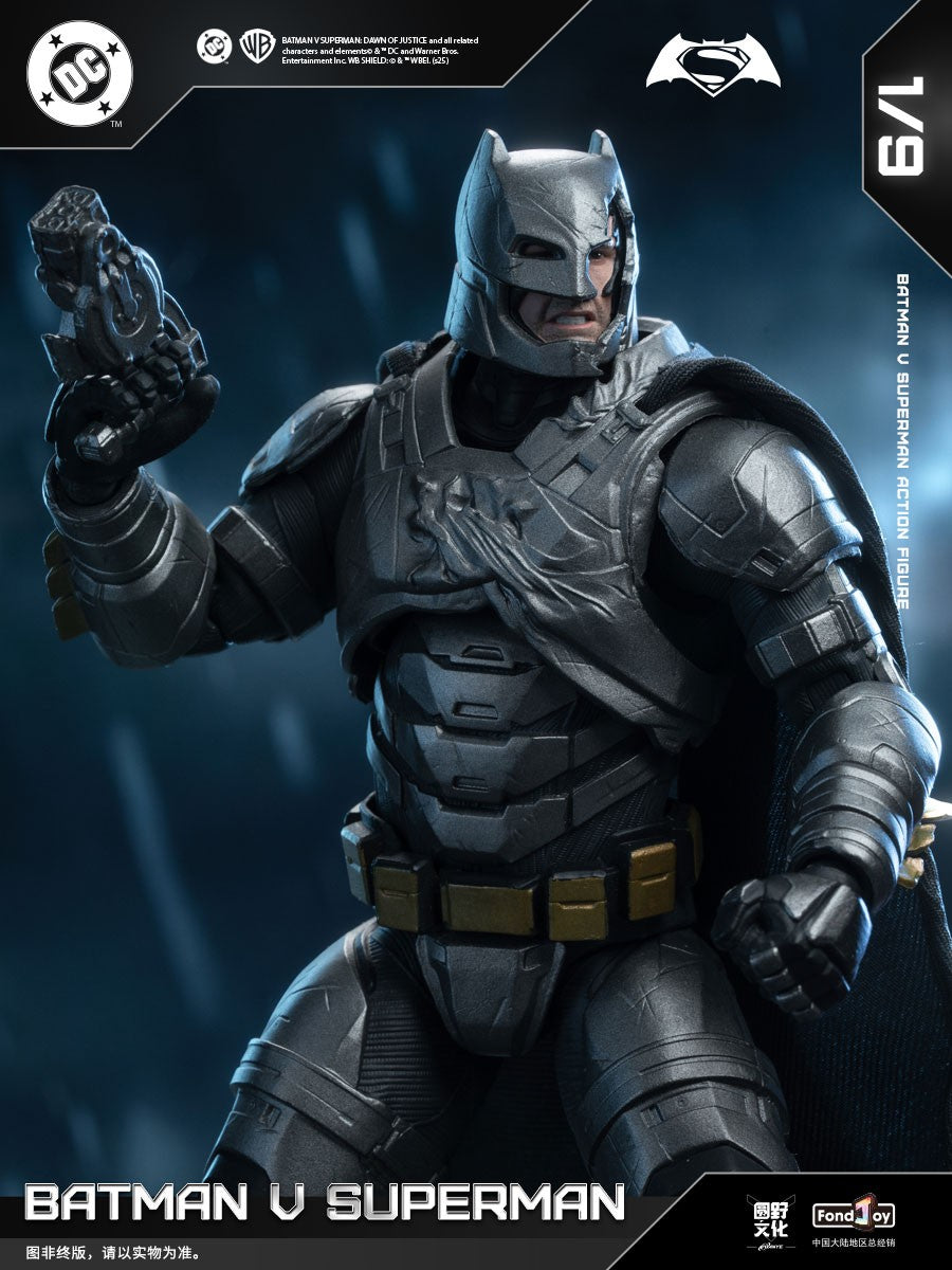 Novo conjunto de figuras Fondjoy BVS, Boneco de Ação Batman Blindado, Superman com Armadura Danificada 1/9 Batman V Superman: A Origem da Justiça DC Toys