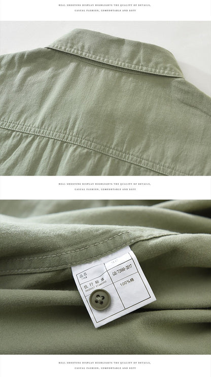 Men's Short Sleeve Cargo Shirt Streetwear Summer Loose Fit Workwear Shirt with Chest Pocket Breathable Cotton Daily Outfits Tops