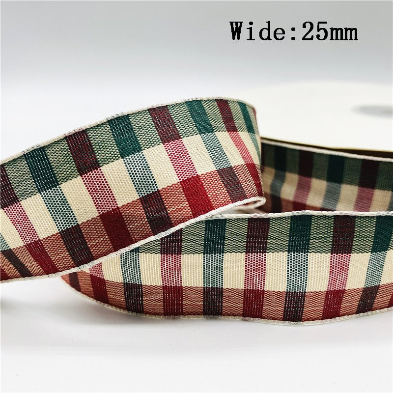 5yards/Lot 10mm 25mm Plaid Ribbon Christmas Decor Ribbon For Handmade Design Christmas Decoration DIY Gift Wrapping