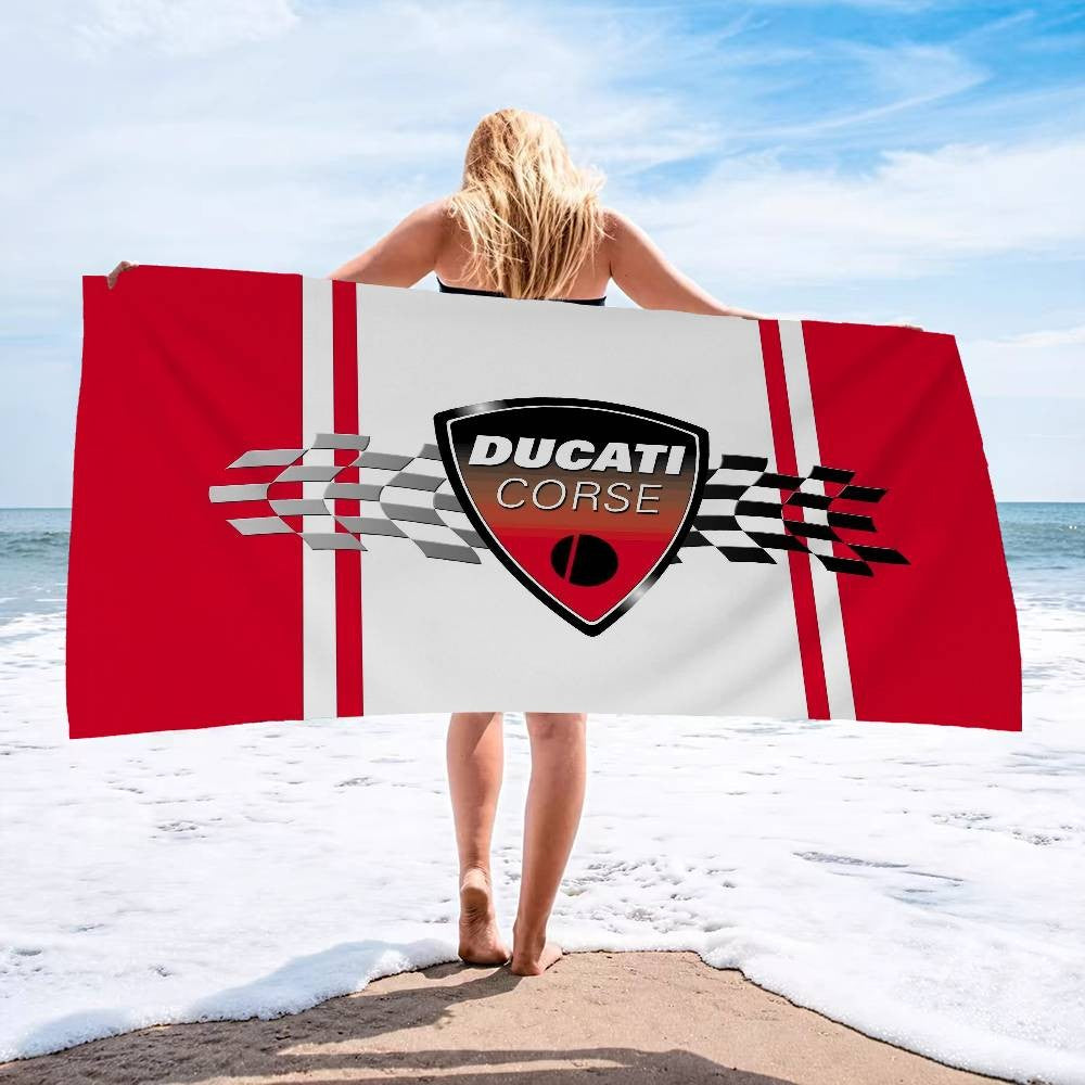 Ducati Motorcycle LOGO Beach Towel For Kids Personalized Bath Towel Pool Towel Vacation Gift Picnic Towel Party Gift