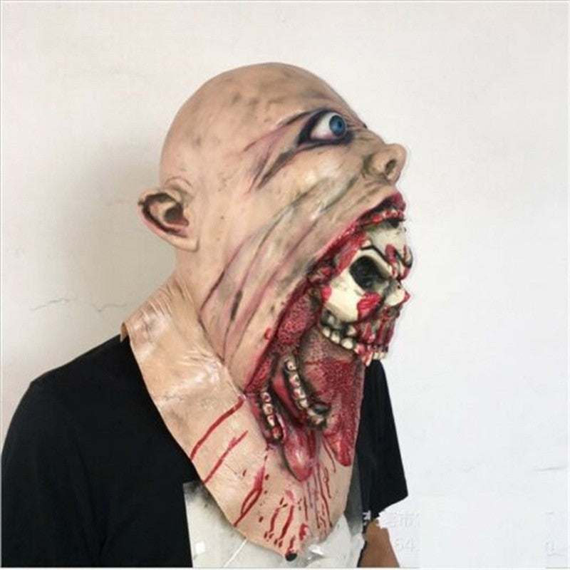 Spooky Halloween Zombie Mask - Latex Bloody Skull With Melted Face For Cosplay & Party Decorations Halloween Decorations
