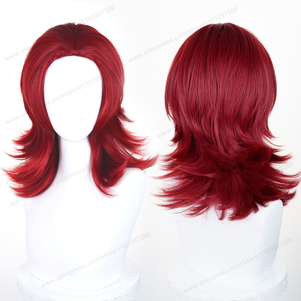 Anime 45cm Universal Cosplay Wig with Enlarged Scalp Free Parting Black White Yellow Man Women Heat Resistant Synthetic Hair