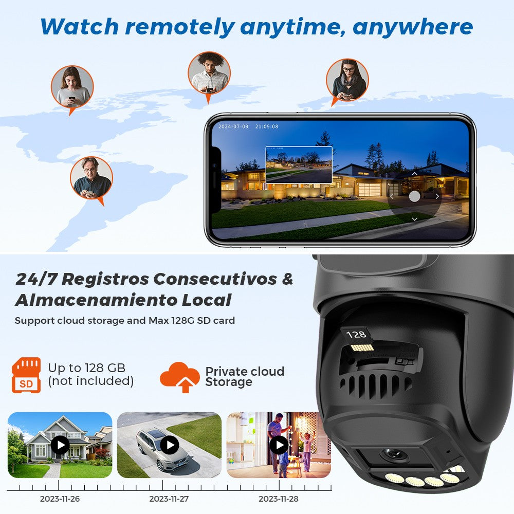 10MP 5K PTZ Wifi Camera Outdoor Video Surveillance Dual Screens IP66 Waterproof Human Detection Night Vision 5G Security Camera