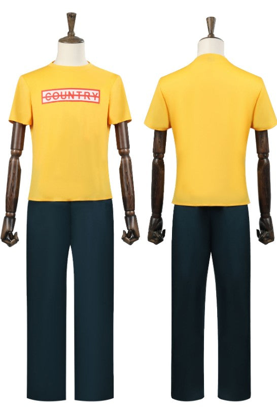 Anime Sakamoto Days Taro Sakamoto Cosplay Costume Yellow Retired T-Shirt Green Apron Glasses Halloween Party Suit For Men