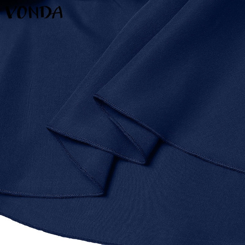 VONDA Plus Size Women Party Skirt 2024 Street High Waist Fashion Multi Layered Ruffled Hem Long Maxi Skirts Elegant Swing Bottom