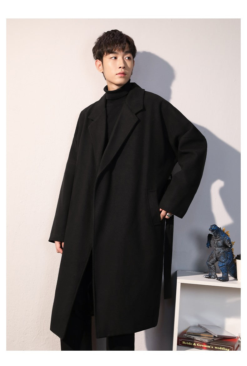 Men's Winter luxury Cardigans Trench Male Black Wool Overcoat Coat Black Long Padding Coat Men's Clothes Jac Windbreaker For Men