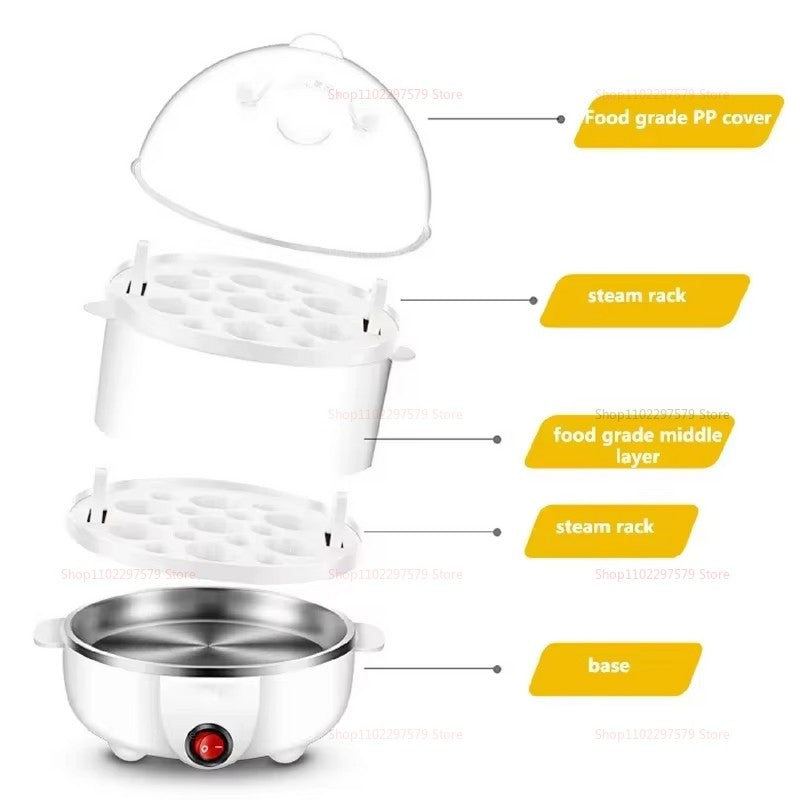 Panela Elétrica Cozedora de Ovos Máquina Rápida para Cozinhar Ovos, Escalfados, Mexidos e Omeletes com Desligamento Automático Eletrodoméstico de Cozinha