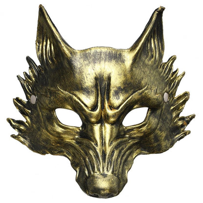 Breathable Foam Masks for Parties Wolf Mask for Halloween Black Gold Wolf Halloween Mask 3d Pu Foam Cosplay Headpiece