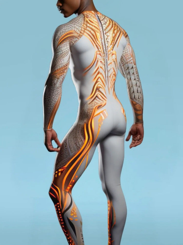 Halloween Smart Artificial Costume Men's Technology Tights Carnival Party Tights Stage Performance Jumpsuit Stretch Bodysuit