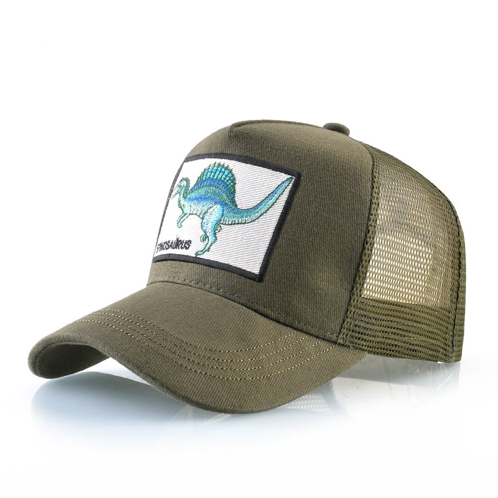 Men's Summer Baseball Cap Women Streetwear Trucker Caps With Spinosaurus Patch Snapback Hip Hop Drack Bones Adjustable Viosr Hat