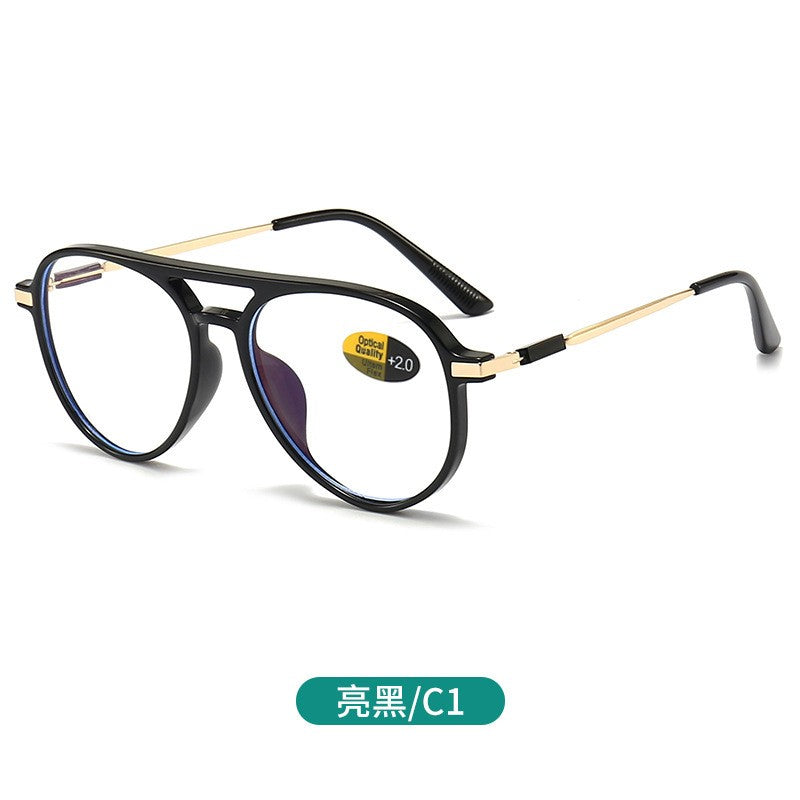 Pilot Large Frame Anti Blue Light Reading Glasses Men Women Fashionable Light High-Definition Youthful High Quality Presbyopia