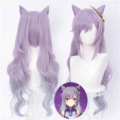 STOCK Keqing Wig Game Genshin Impact Cosplay Gradient Cosplay Wig DokiDoki Genshin Impact Keqing Cosplay Dyeing Hair