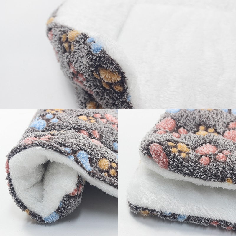 Manta para Cama de Cachorro Engrossada de Flanela Tapete Macio para Dormir de Animais de Estimação para Cães Gatos Cobertor Quente de Inverno para Animais de Estimação