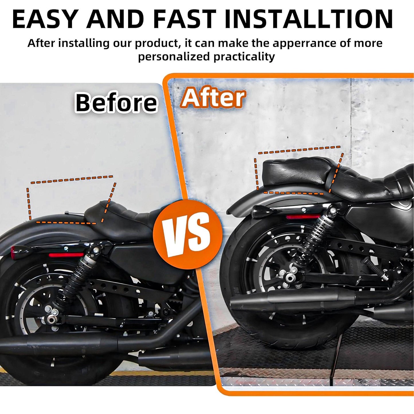Assento de Motorista de Moto Assento Traseiro de Passageiro Pillion Preto Conjunto de Assento Sporster para Harley Sportster Iron 883 XL883N 2016-2022