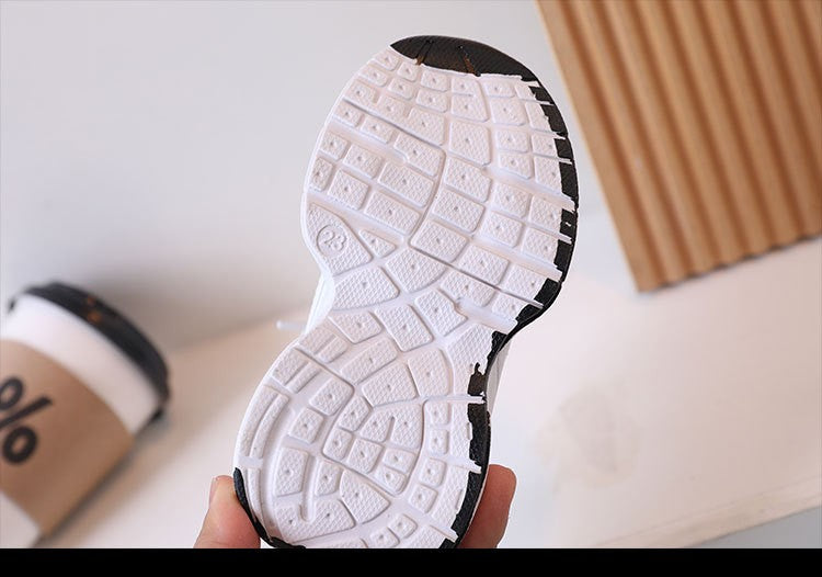 Kids Casual Sports Shoes with Thick Soles Boys Girls Fashion Versatile Sneakers 2024 New Children Mesh Breathable Running Shoes