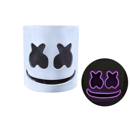 Party Decor LED Halloween Luminous Head Cover Glowing Plastic DJ Marshmallow Mask Universal Neon Headgear Bar