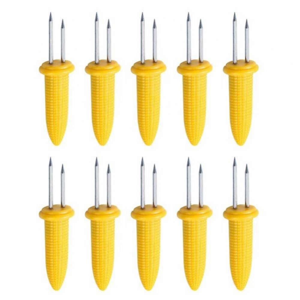 Stainless Steel Corn Forks Skewer Small BBQ Camping Corn Holders Heat-resistant Kitchen Accessories Outdoor Barbecue Tool