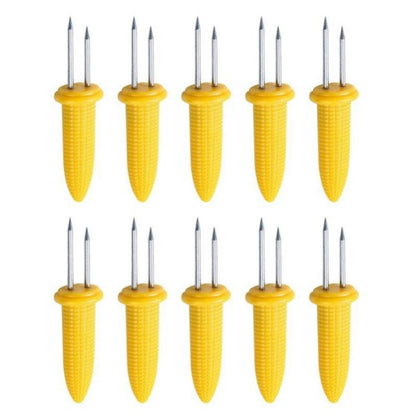 Stainless Steel Corn Forks Skewer Small BBQ Camping Corn Holders Heat-resistant Kitchen Accessories Outdoor Barbecue Tool
