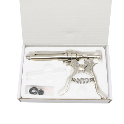 Veterinary Animal Continuous Injection Syringe Revolver 10/20/50ml Stainless Steel Automatic Vaccination Gun for Cow Pig Sheep